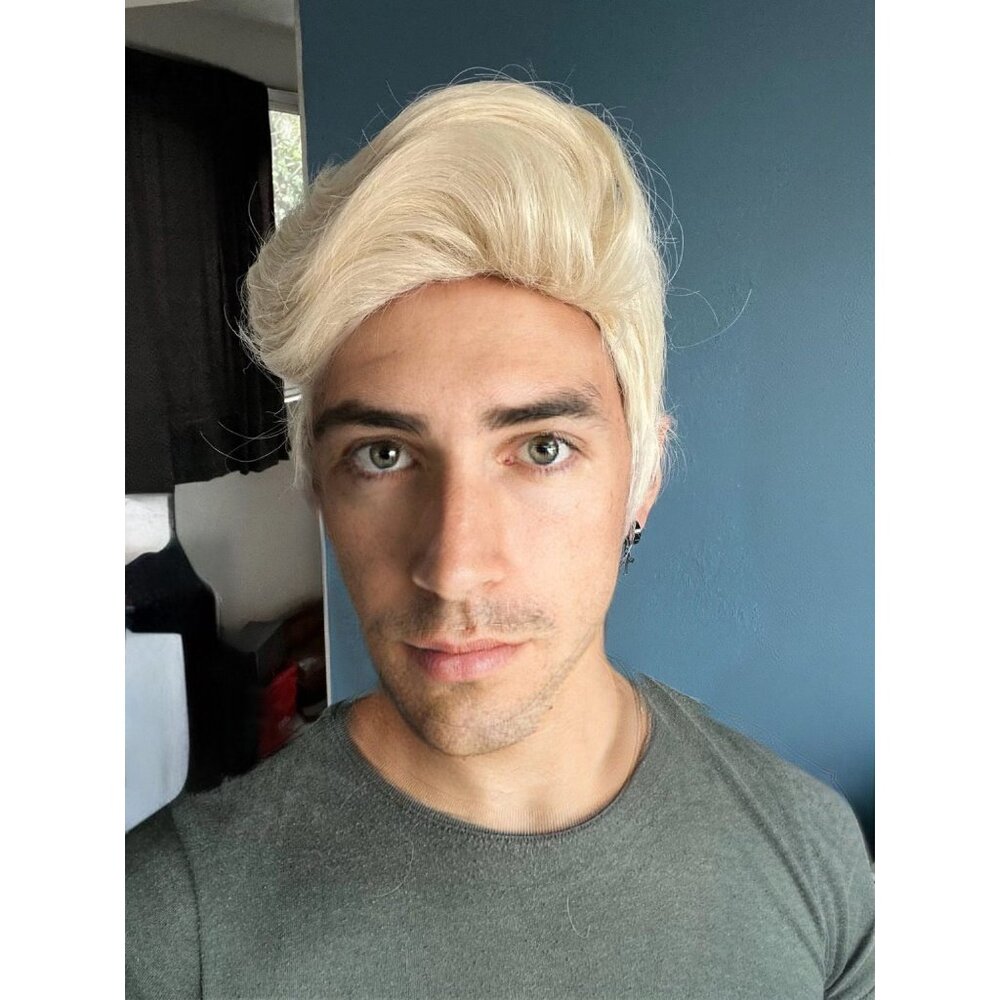 Ken Cosplay Costume Men's Blonde Barbie Synthetic Wig - Picture 5 of 6